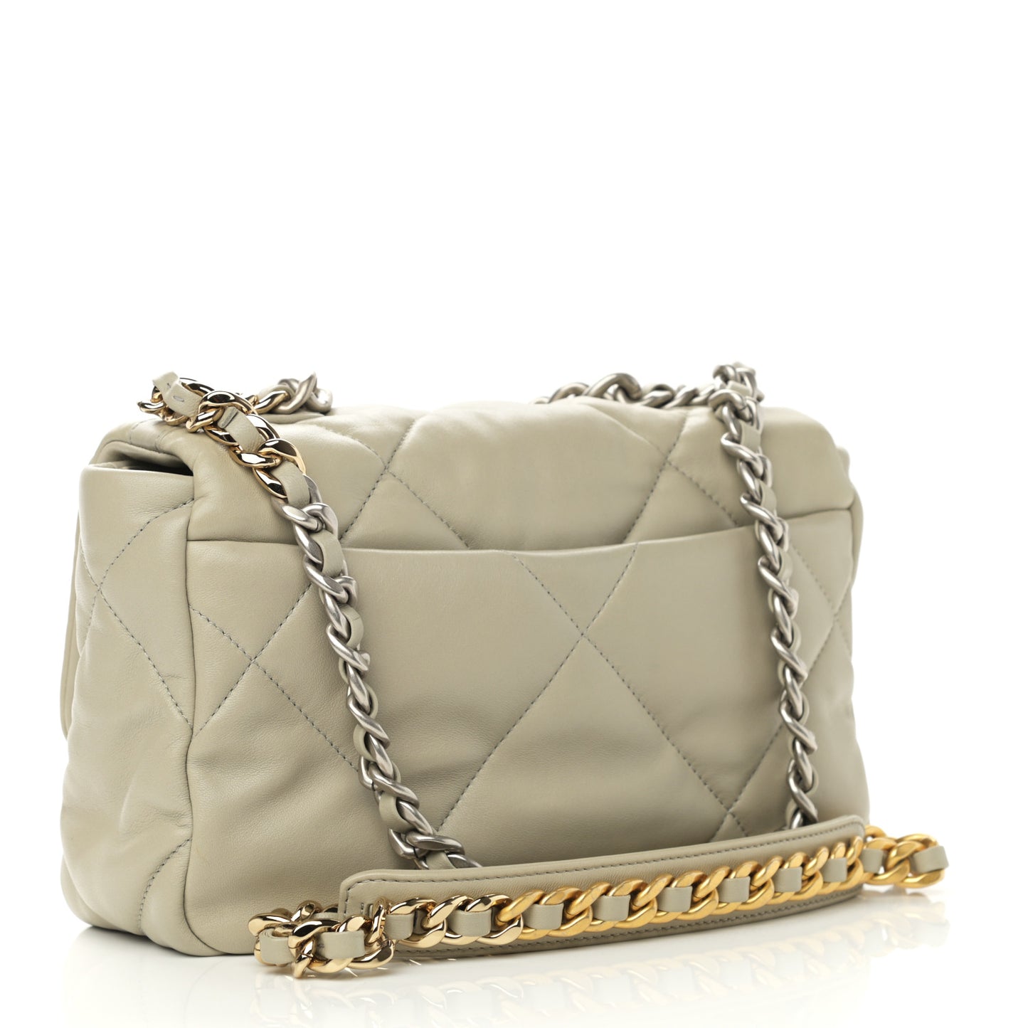 Lambskin Quilted Medium Chanel 19 Flap Grey