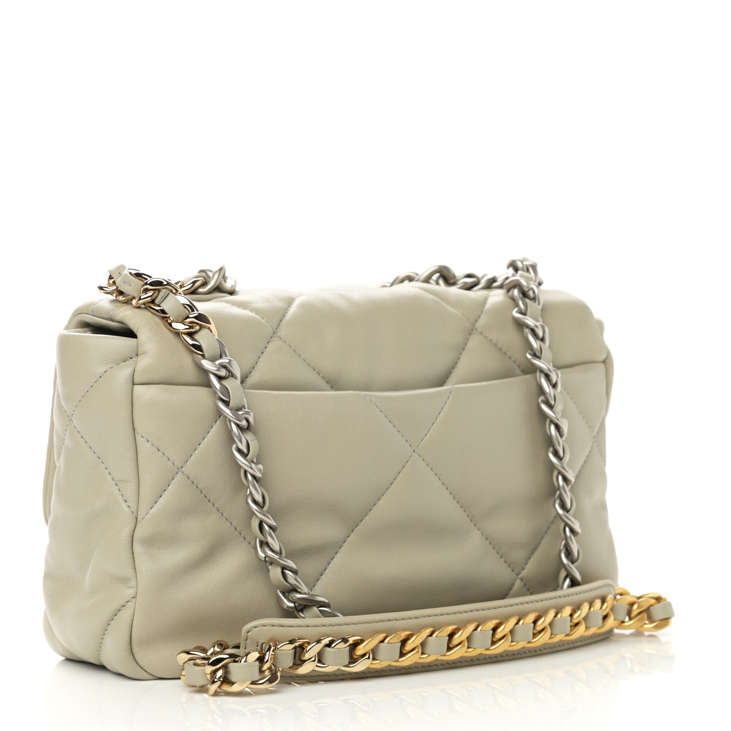 Chanel Lambskin Quilted Medium Chanel 19 Flap Grey 3 of 11