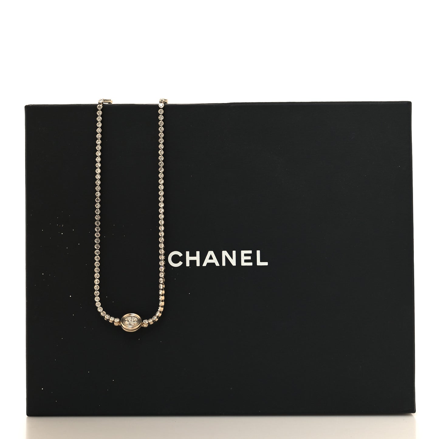 Crystal CC Chain Short Necklace Gold