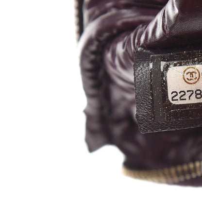 Chanel Lambskin Quilted Small Cosmetic Case Dark Purple 7 of 8