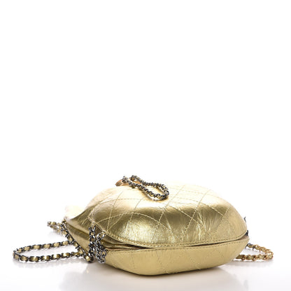 Chanel Metallic Aged Calfskin Quilted Small Gabrielle Bucket Gold 4 of 9