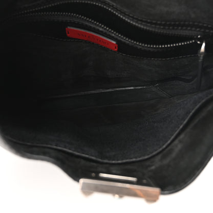 Valentino Garavani Grained Calfskin Turquoise Small Rockstud Rolling Flip-Lock Messenger Black 5 of 9