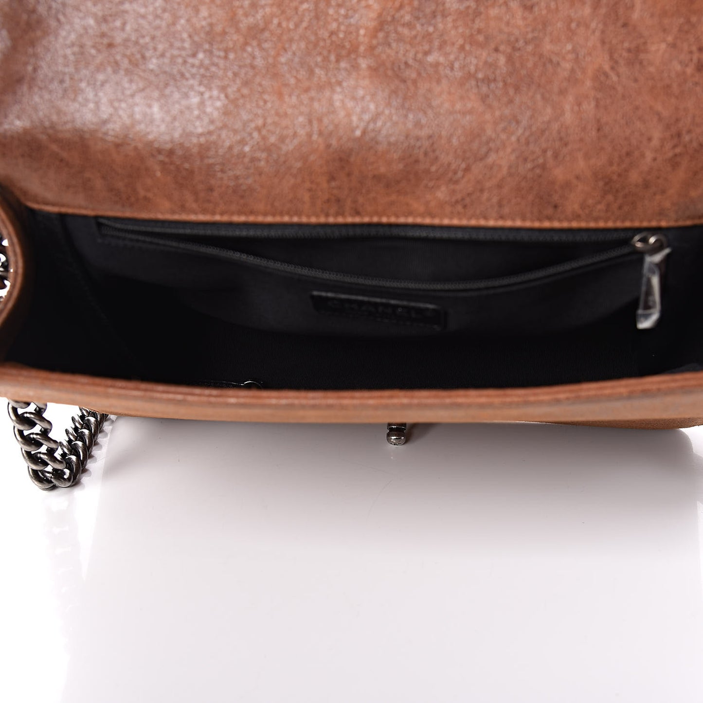 Nubuck Chesterfield Quilted Large Celtic Boy Flap Brown