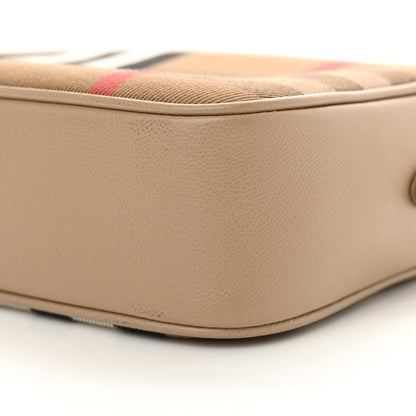Burberry Calfskin House Check Small Camera Bag Chestnut Beige 9 of 10