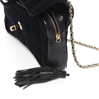 Chanel Velvet Quilted East West Travel Flap Black 10 of 10
