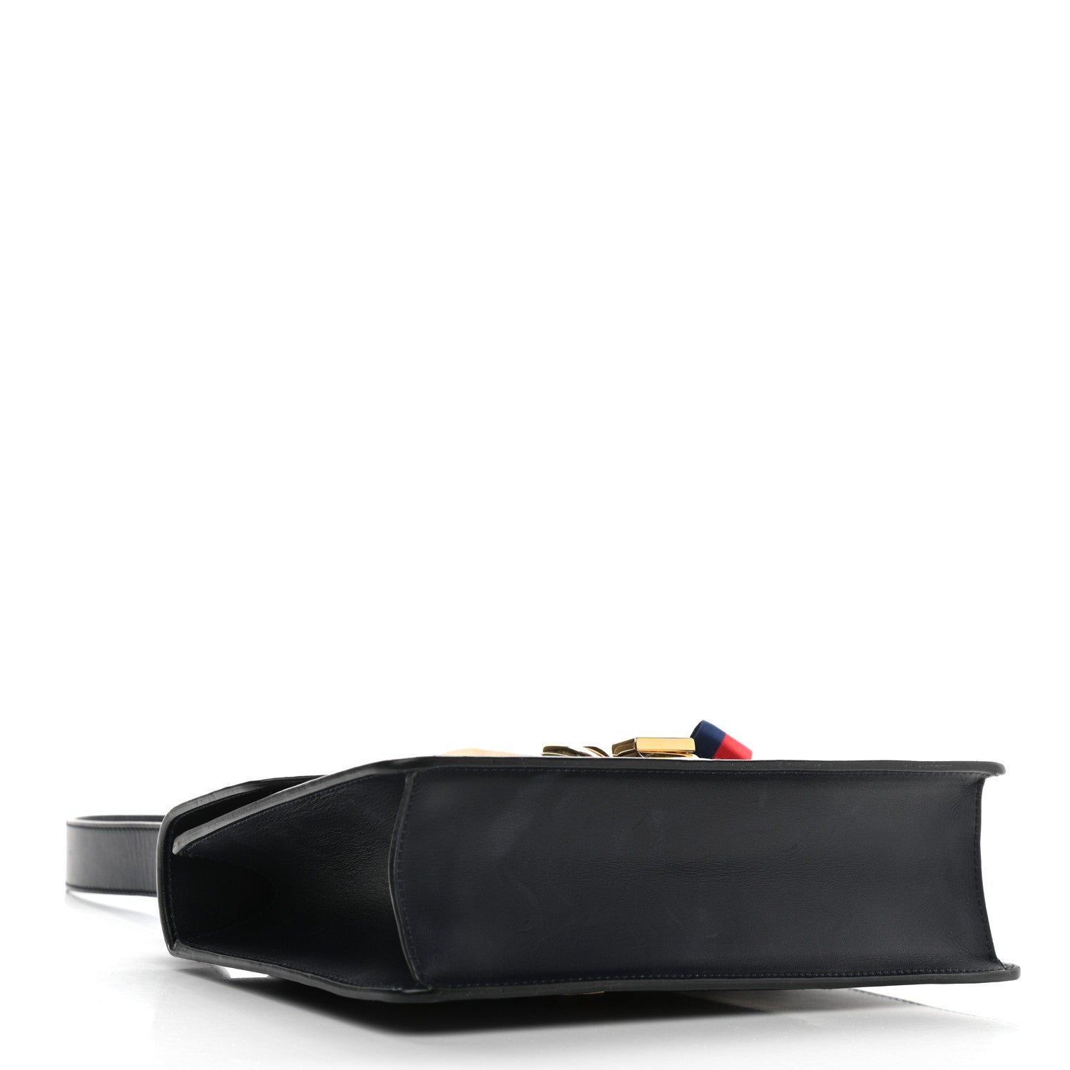 Gucci Vitello Fontanella Web Small Sylvie Shoulder Bag Blue Agata 4 of 12