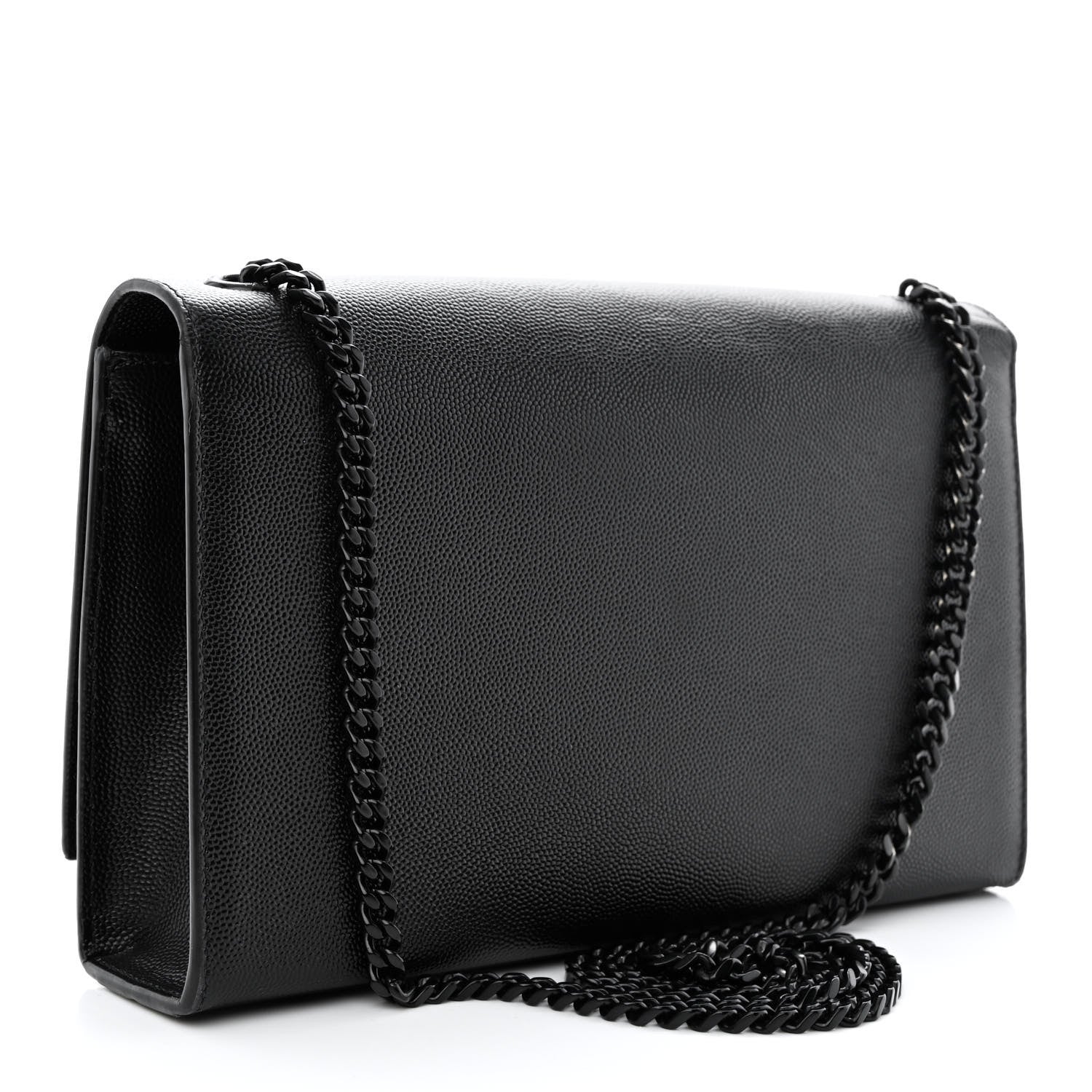 Saint Laurent Grain De Poudre Medium Classic Monogram Monochrome Kate Satchel Black 3 of 13