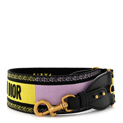 Christian Dior Canvas Embroidered Shoulder Strap Fuchsia Yellow 1 of 5