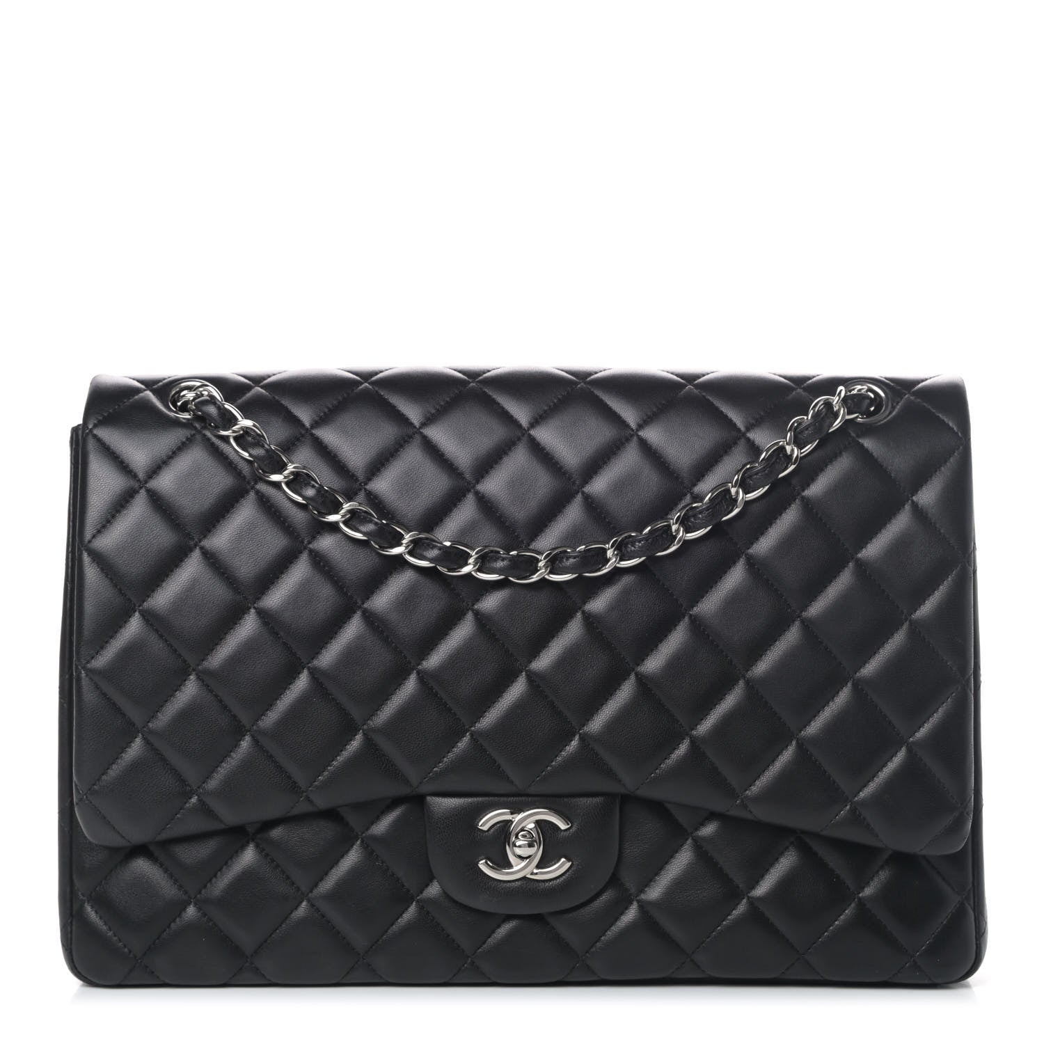 Chanel Lambskin Quilted Maxi Single Flap Black 1 of 7