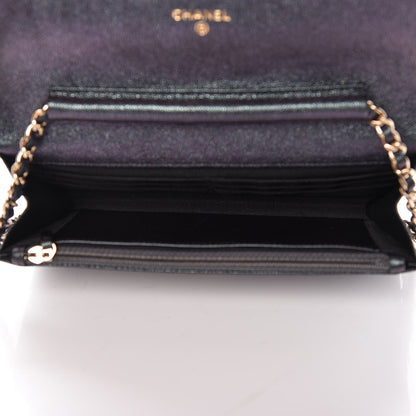 Chanel Iridescent Caviar Quilted Wallet On Chain WOC Black 5 of 11