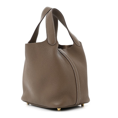 Hermes Taurillon Clemence Picotin Lock 18 PM Etoupe 3 of 11