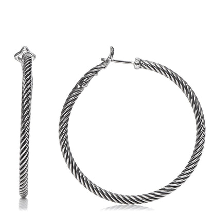 David Yurman Sterling Silver 36mm Cable Classics Hoop Earrings 1 of 5