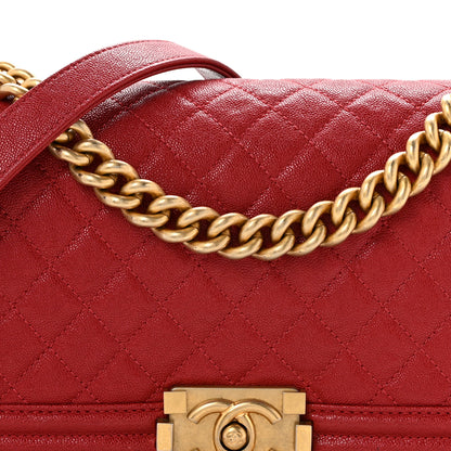 Chanel Caviar Quilted Medium Boy Flap Red 8 of 13