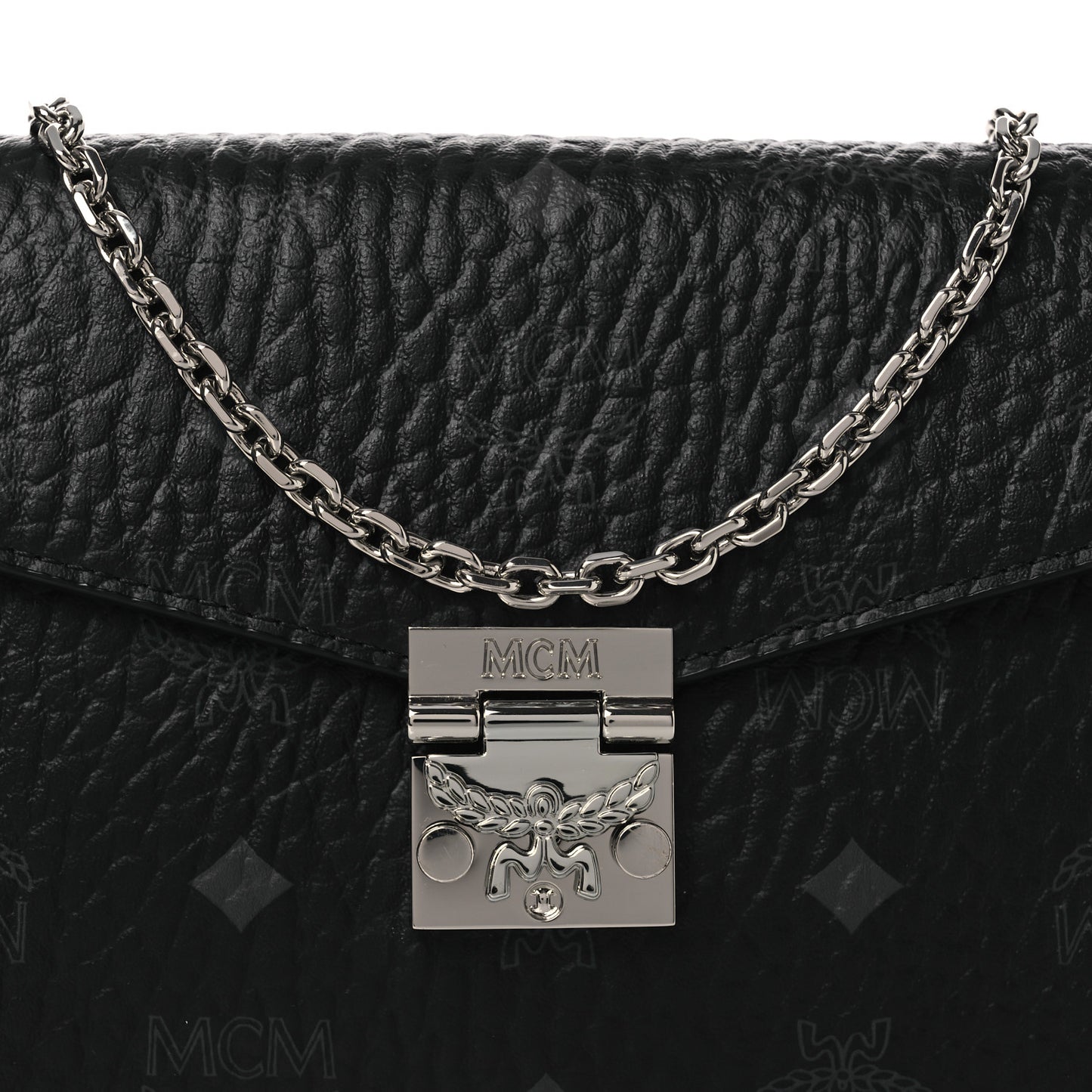 Visetos Medium Patricia Wallet On Chain Black