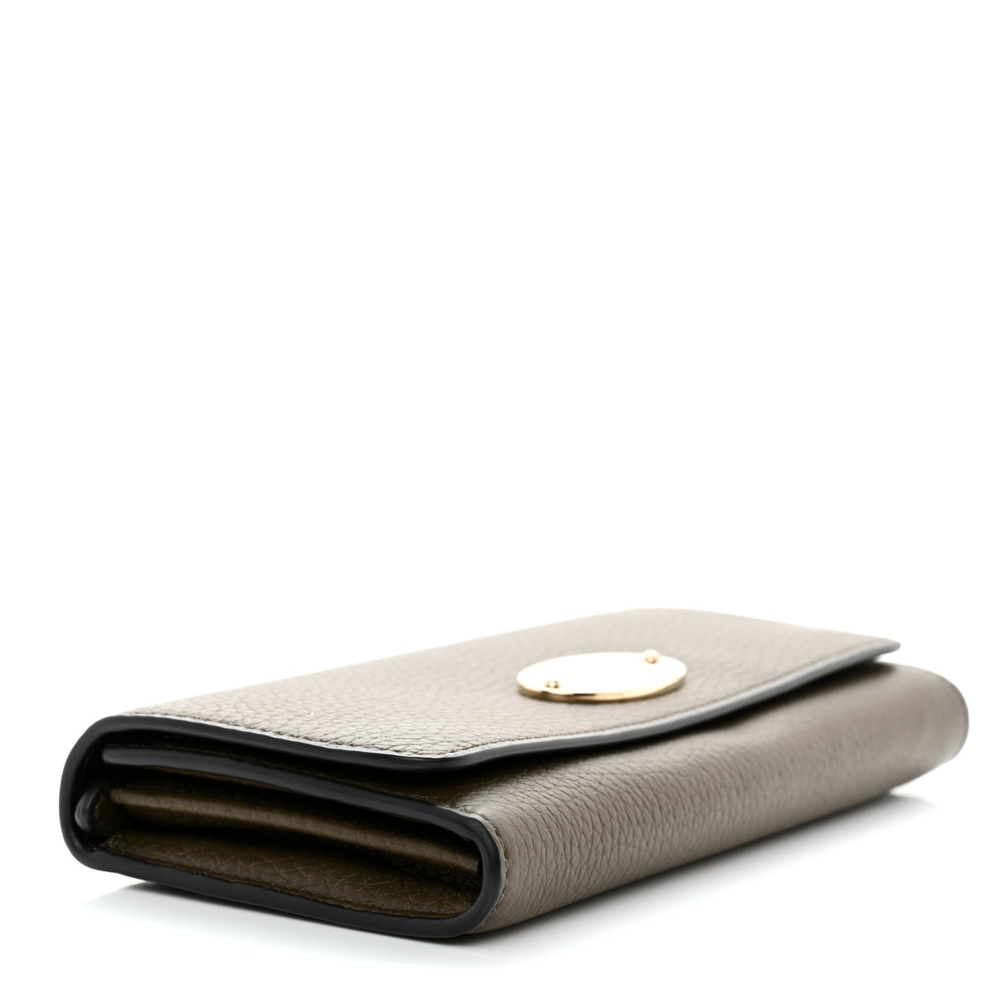 Heavy Grain Calfskin Continental Wallet Green