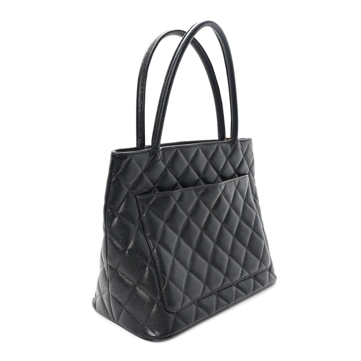 Caviar Quilted Medallion Tote Black