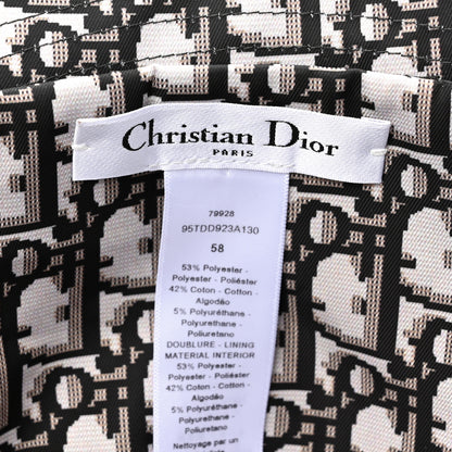 Christian Dior Polyester Cotton Oblique Teddy-D Brim Bucket Hat 58 Black 8 of 8