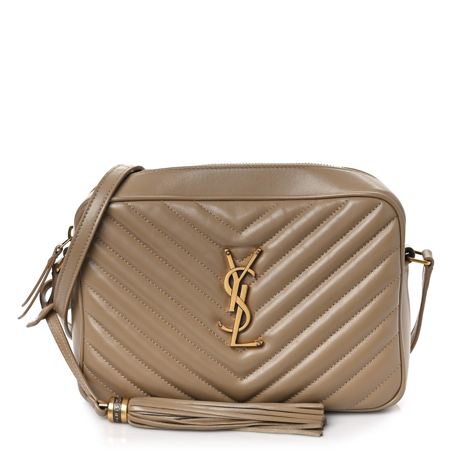 Saint Laurent Calfskin Matelasse Monogram Lou Camera Bag Dark Beige 1 of 7