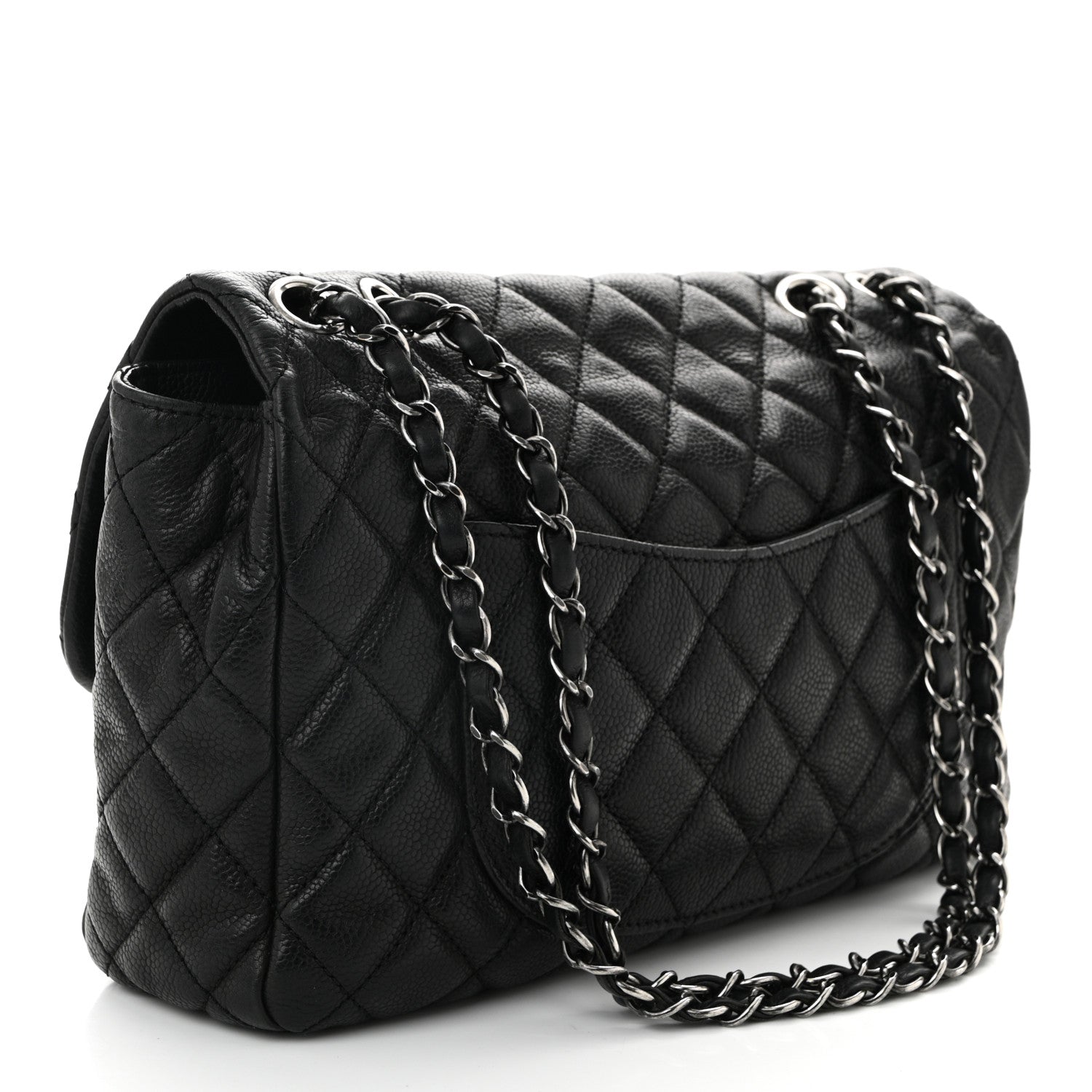 Chanel Caviar Quilted Large Now and Forever Flap Black 3 of 10