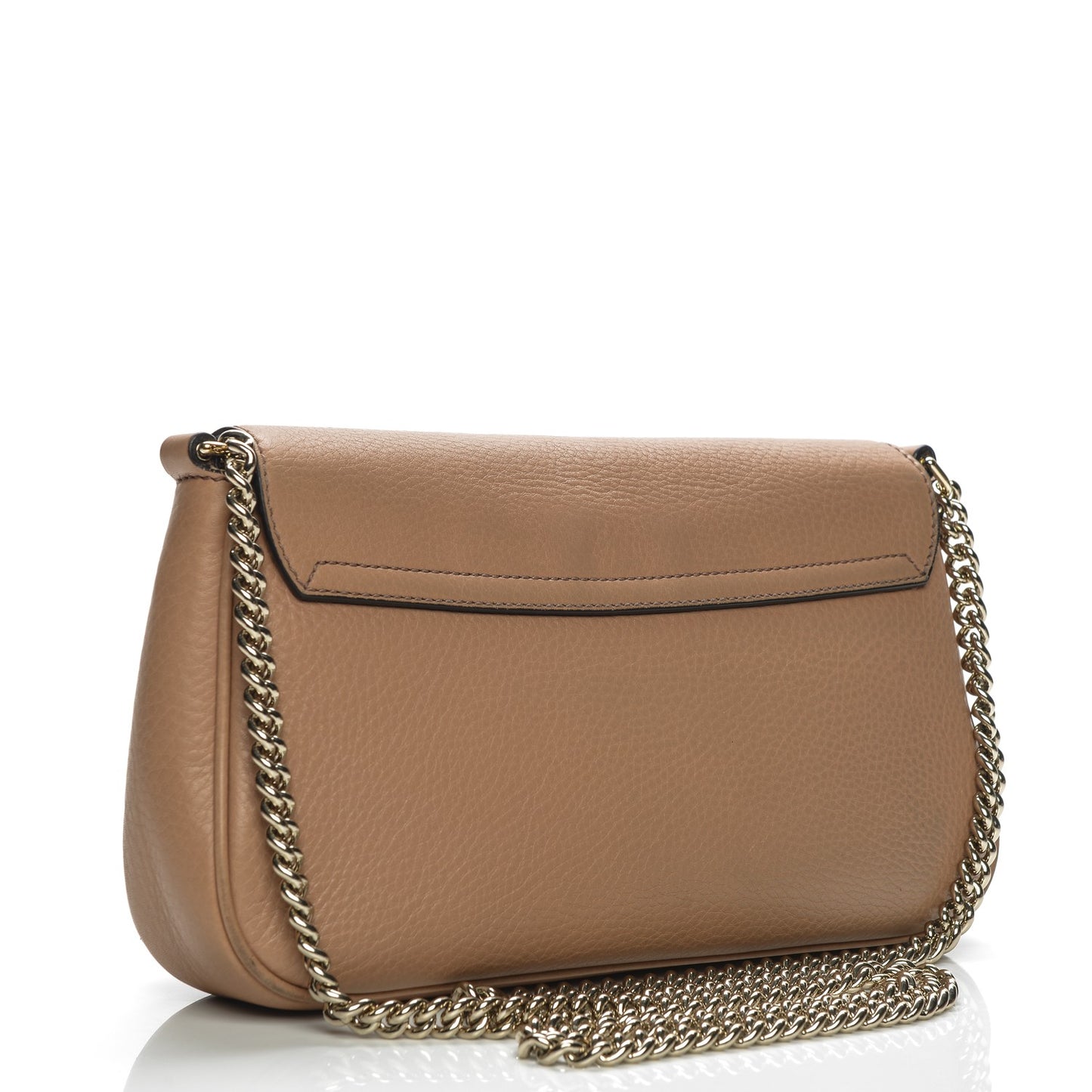 Pebbled Calfskin Medium Soho Flap Crossbody Camelia