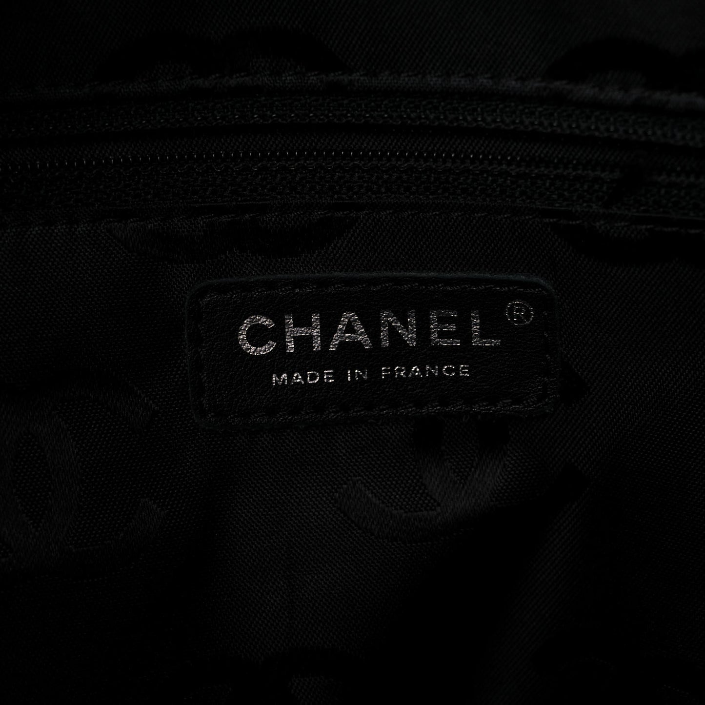 Calfskin Quilted Large Cambon Tote Beige Black