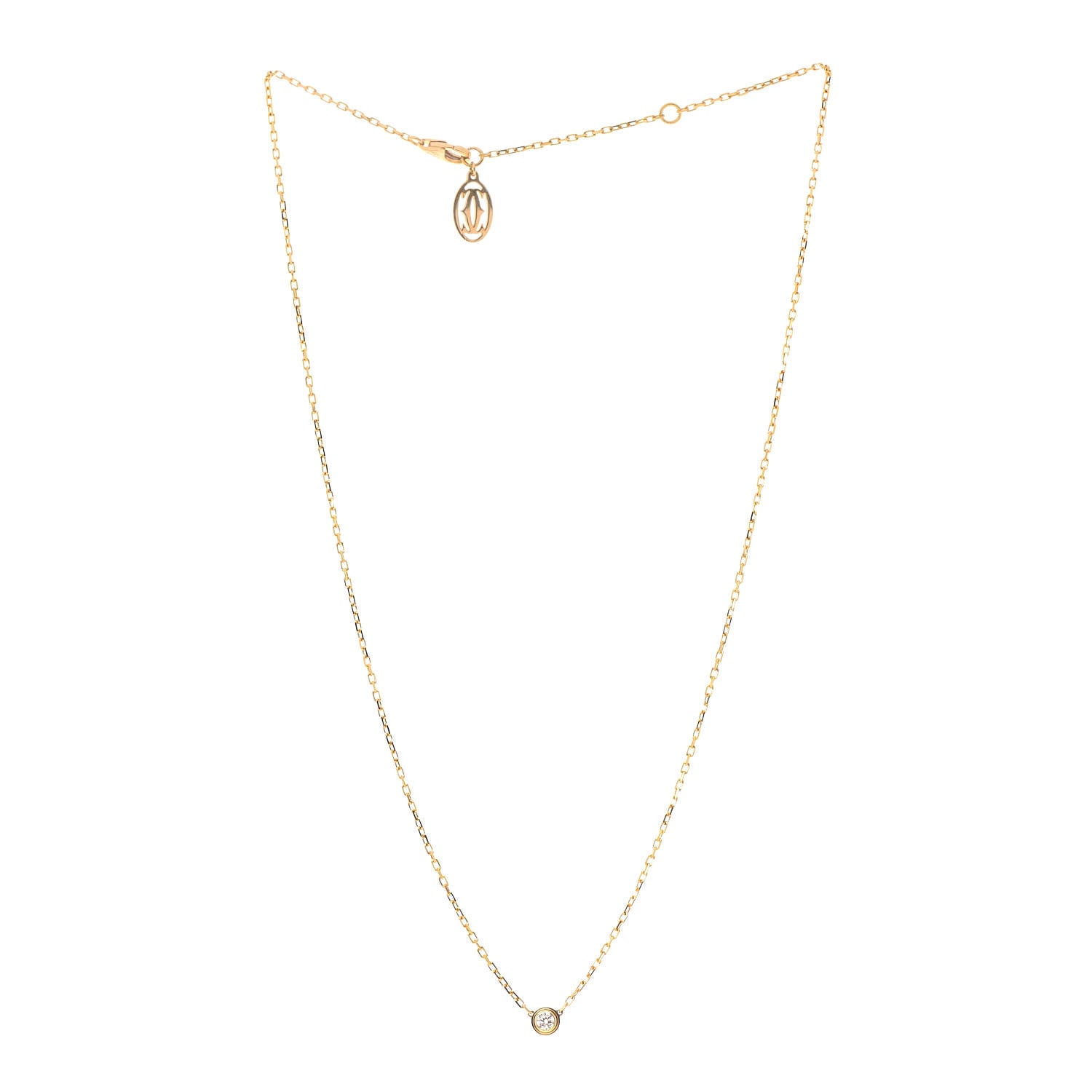 Cartier 18K Yellow Gold Diamond SM D'Amour Pendant Necklace 3 of 5