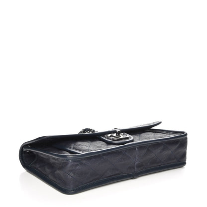 Chanel Caviar Quilted Medium French Riviera Flap Dark Navy Blue 4 of 9