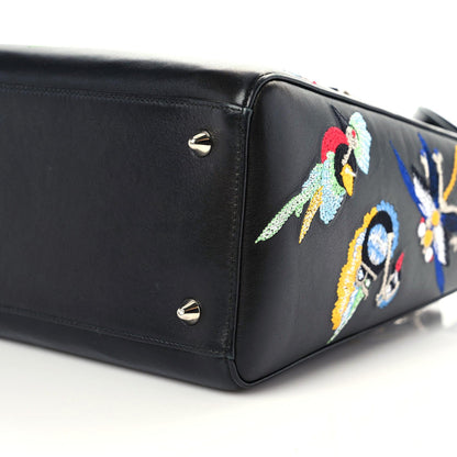 Christian Dior Smooth Calfskin Embroidered Beaded Birds Medium Lady Dior Black 8 of 11
