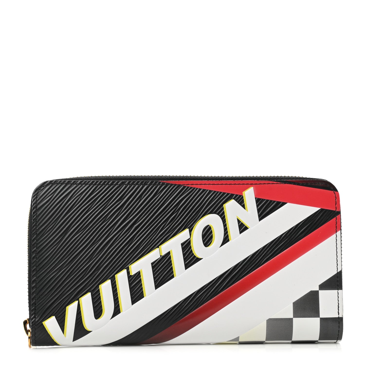 Louis Vuitton Epi Damier Race Zippy Wallet Black Yellow 1 of 7