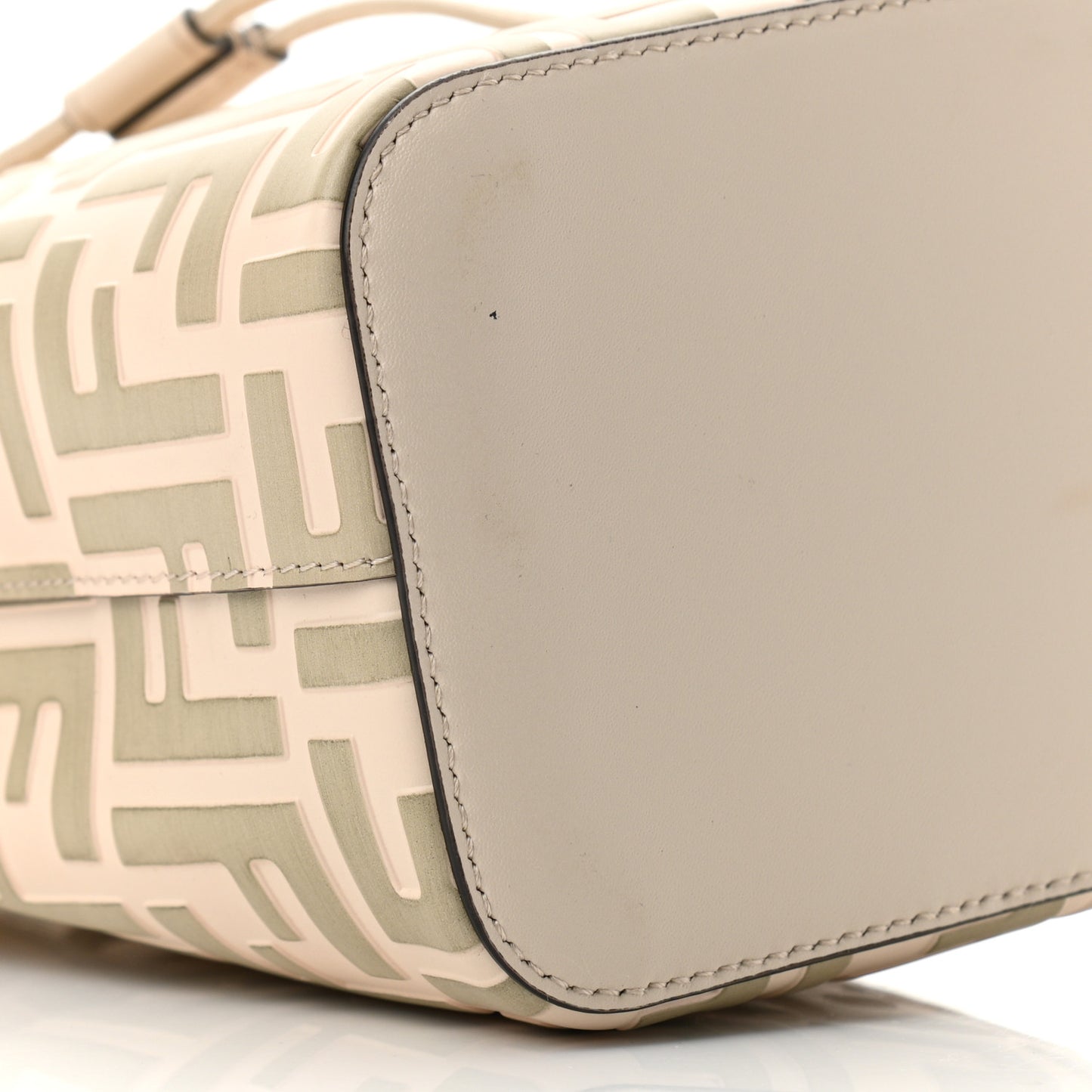 Vitello Liberty F is Fendi Bi-Color FF 1974 Embossed Mini Mon Tresor Bucket Bag Camelia Mandorlo