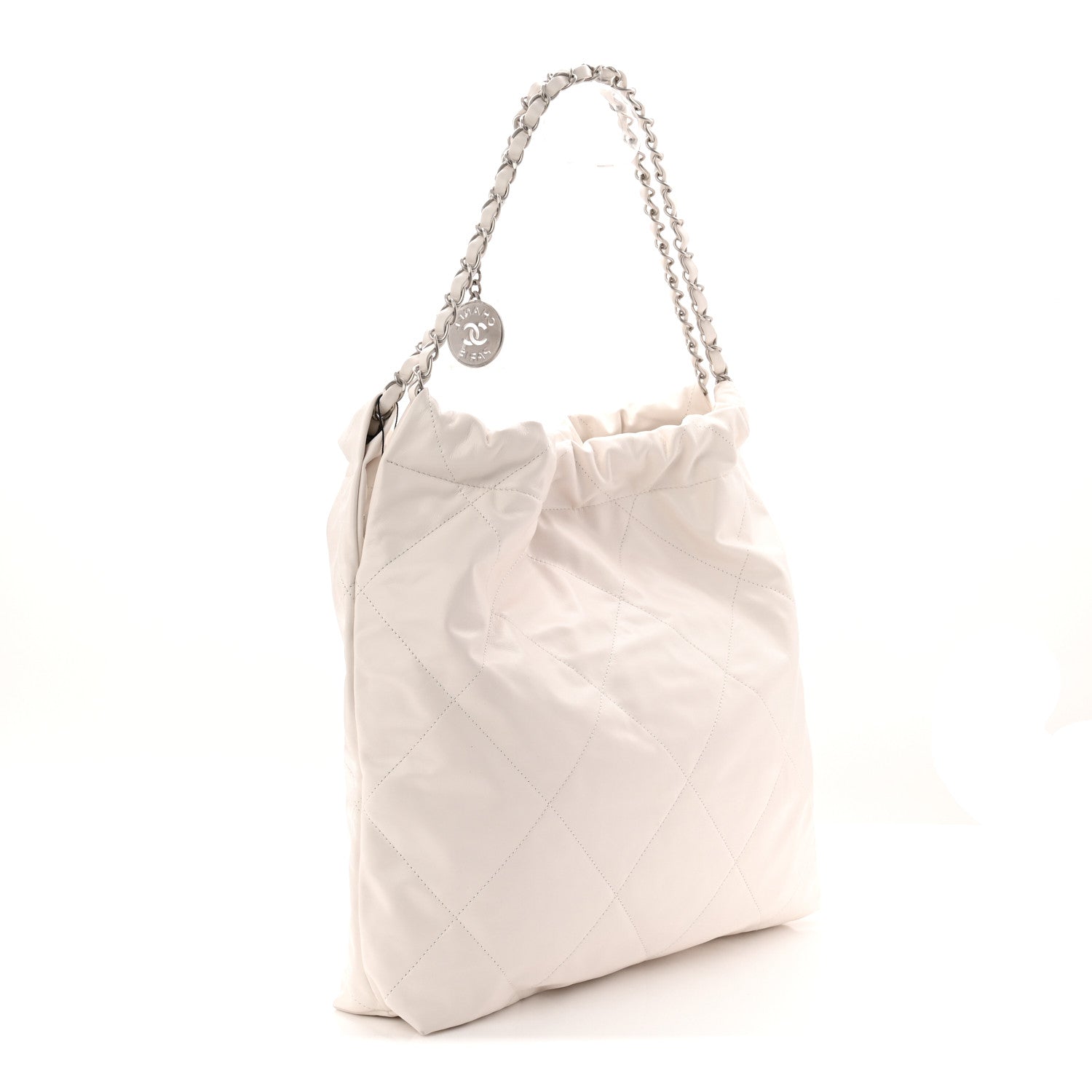 Chanel Shiny Calfskin Quilted Chanel 22 White 4 of 11