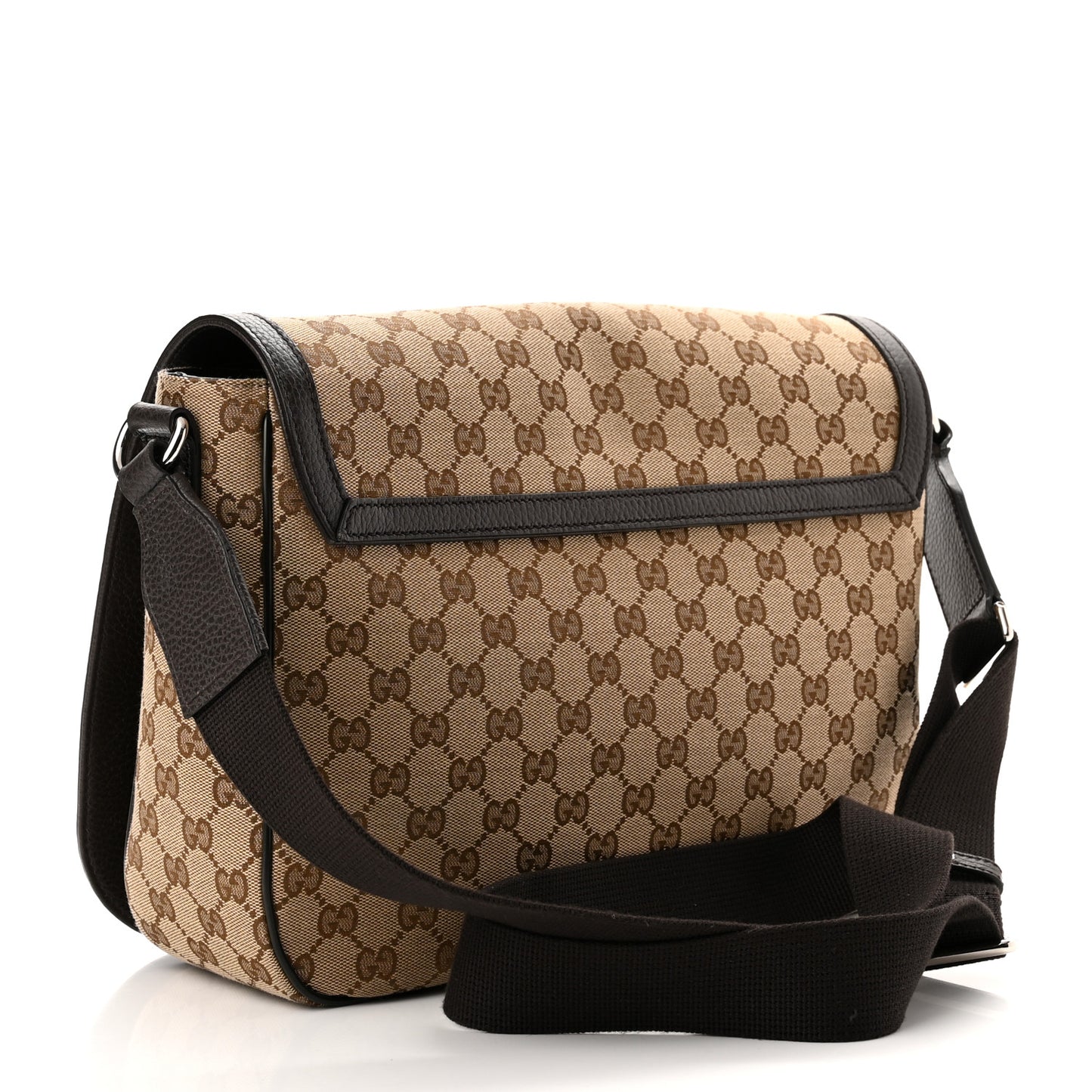 Monogram Large Flap Messenger Bag Beige Dark Brown