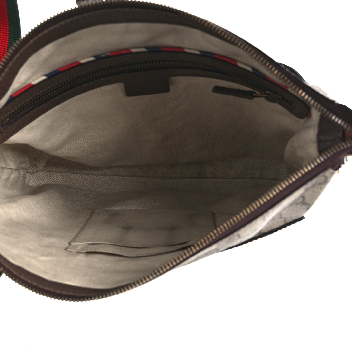 Soft GG Supreme Monogram Courrier Web Medium Flat Messenger Bag Beige New Acero Multicolor