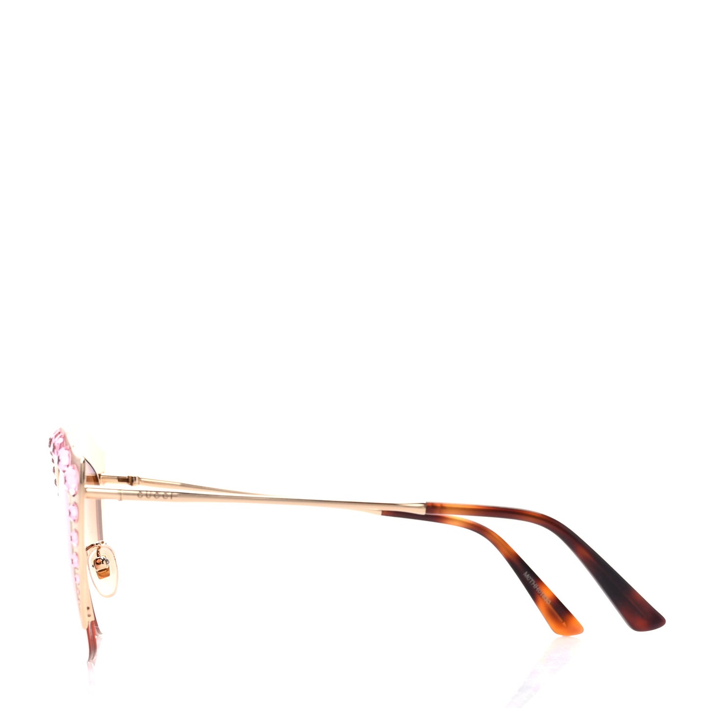 Metal Crystal Cat Eye Sunglasses GG00114S Pink