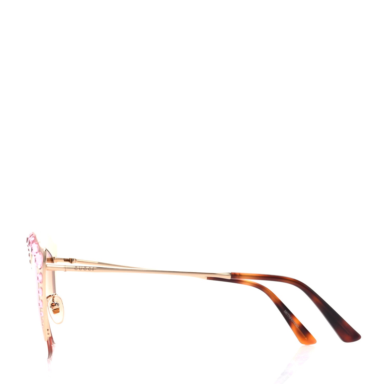 Gucci Metal Crystal Cat Eye Sunglasses GG00114S Pink 3 of 9