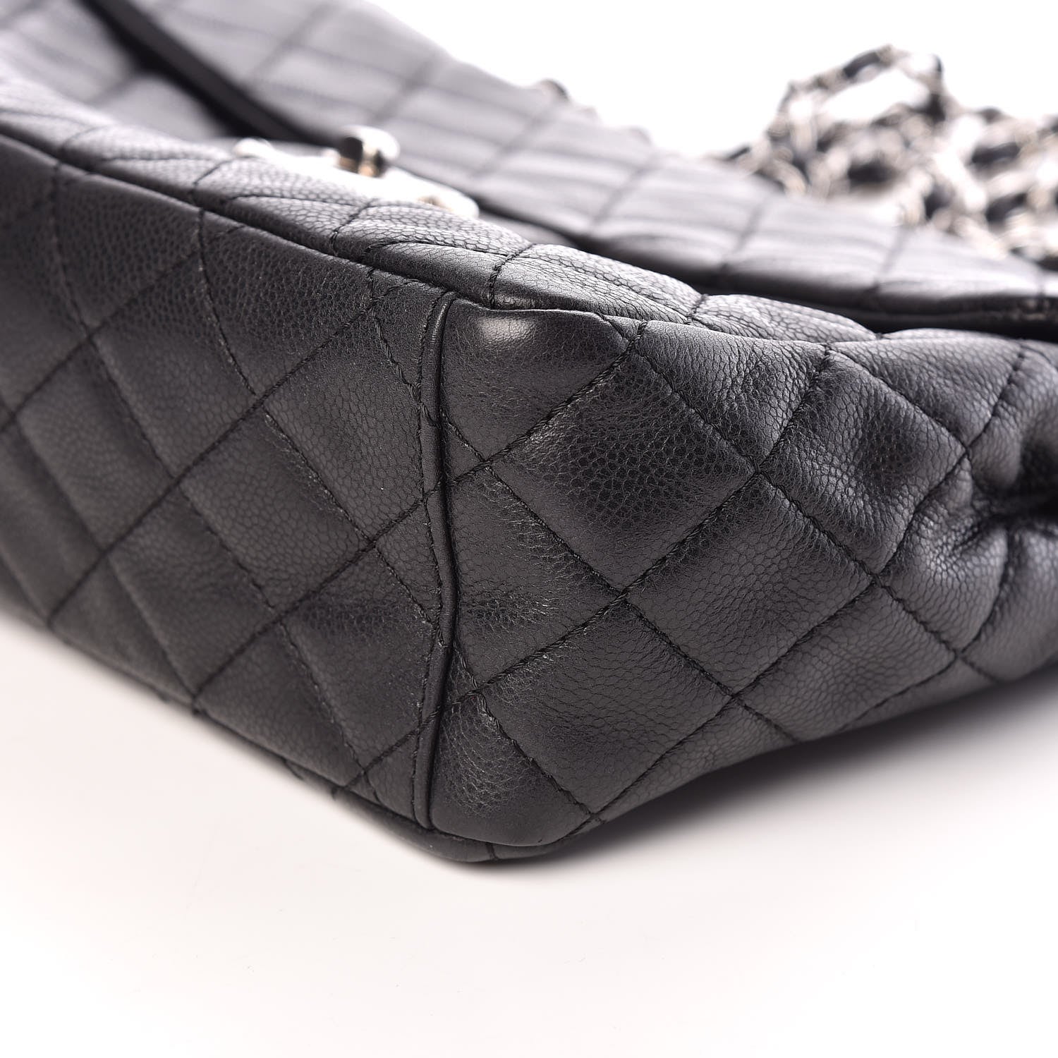 Chanel Washed Caviar Quilted Maxi Single Flap Black 6 of 10