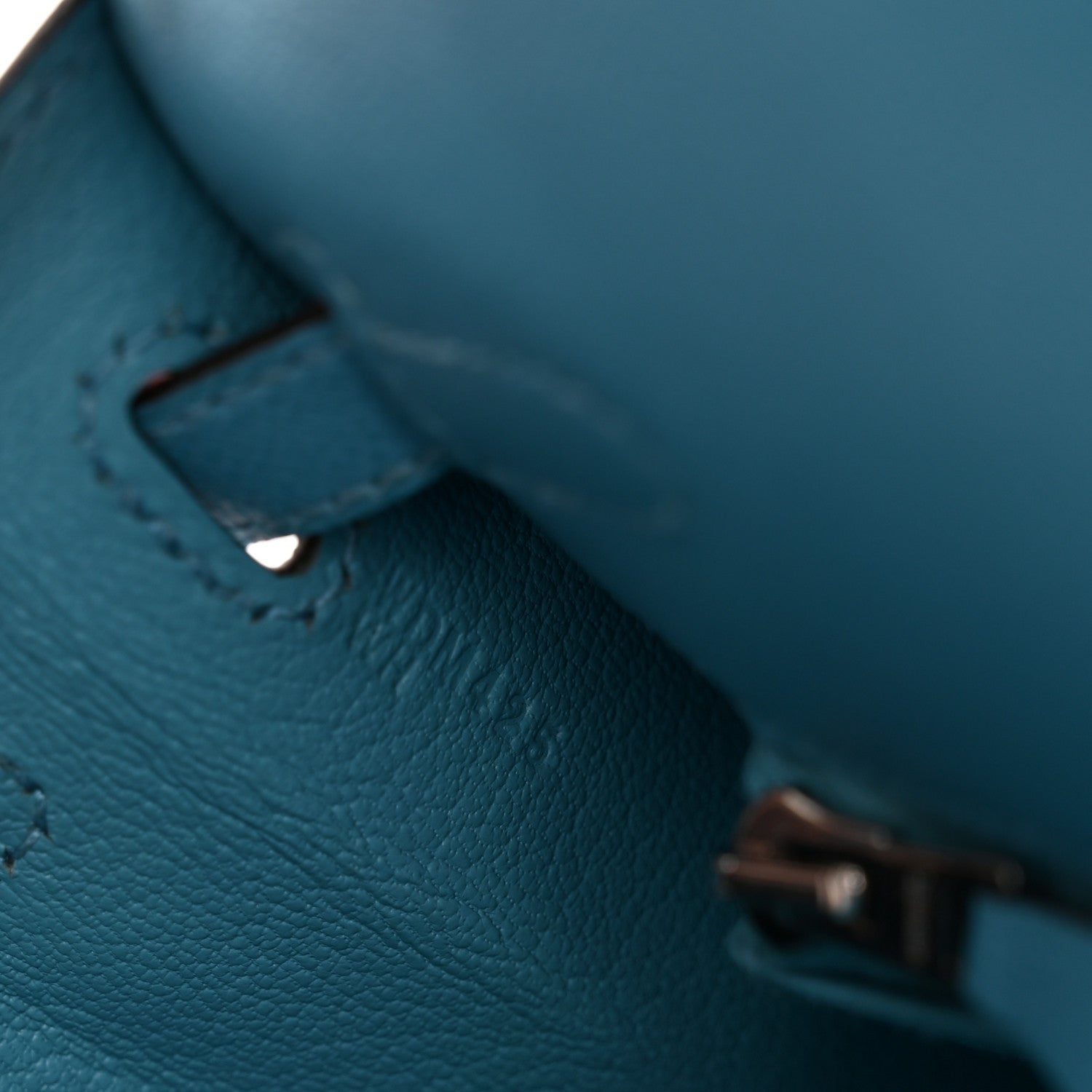 Hermes Madame Calfskin Kelly Sellier 25 Bleu du Nord 7 of 13