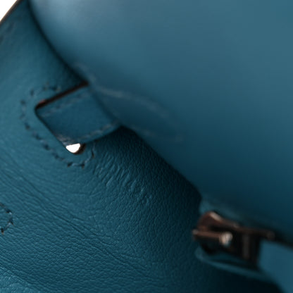 Hermes Madame Calfskin Kelly Sellier 25 Bleu du Nord 7 of 13