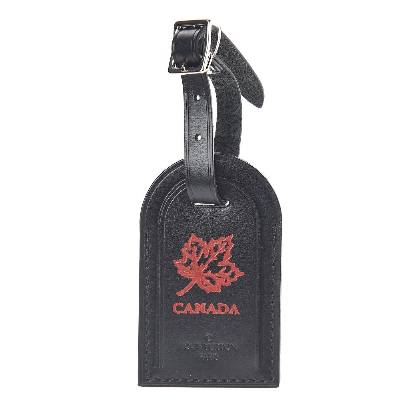Calfskin Canada Luggage Tag Black