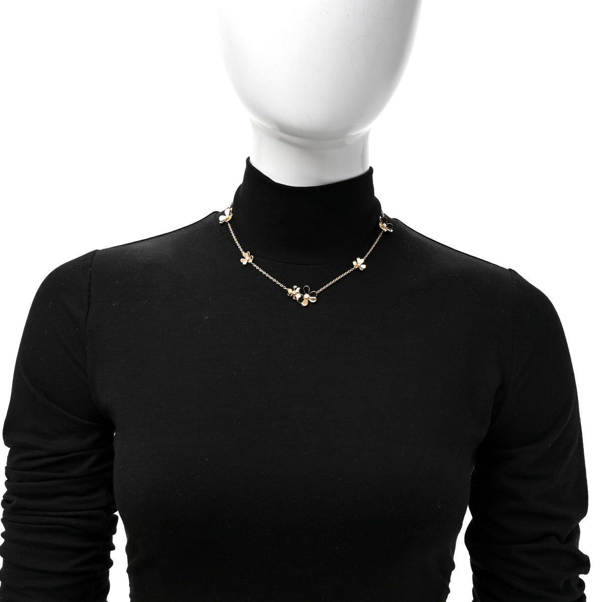 Van Cleef & Arpels 18K Yellow Gold Diamond Frivole 9 Flowers Necklace 3 of 6