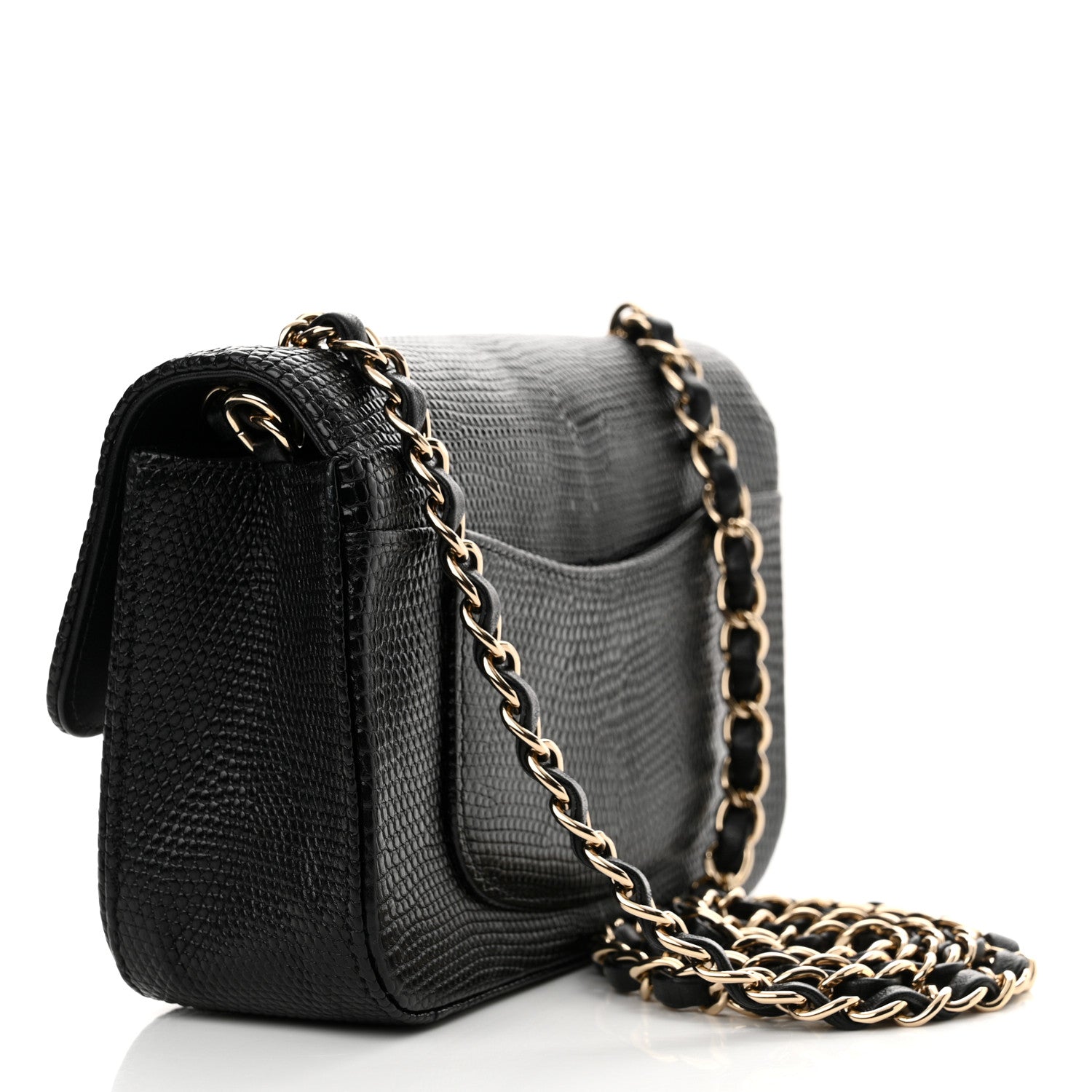 Chanel Lizard Mini Rectangular Flap Black 3 of 13