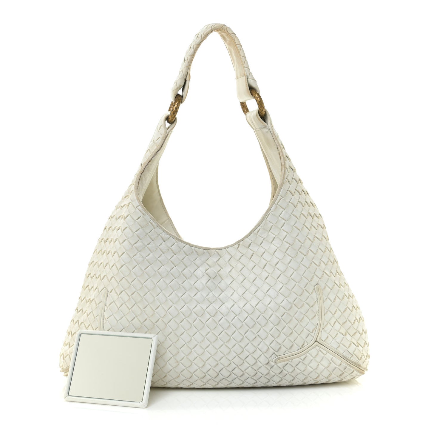 Nappa Intrecciato Ball Hobo White
