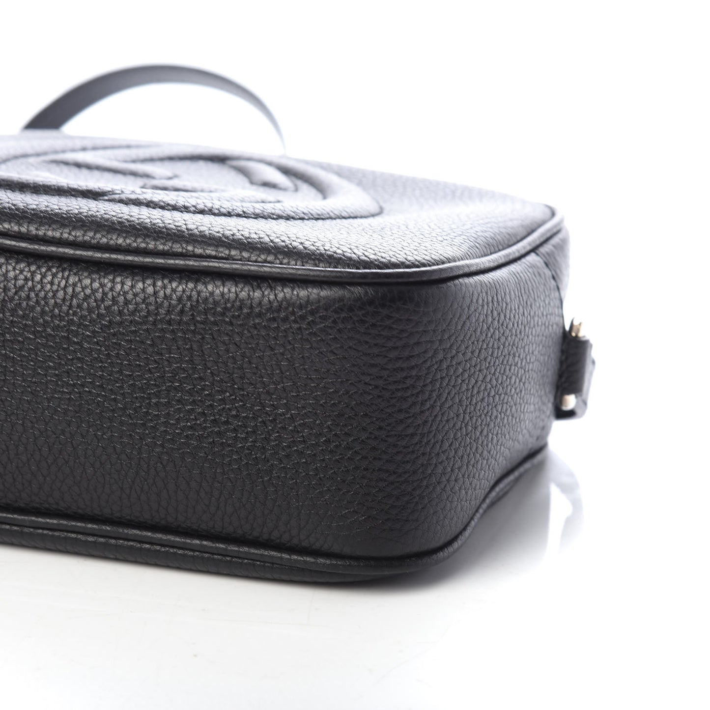 Pebbled Calfskin Small Soho Disco Bag Black