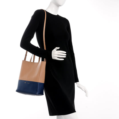 Celine Grained Calfskin Small Vertical Bi-Cabas Nude Deepsea 3 of 8