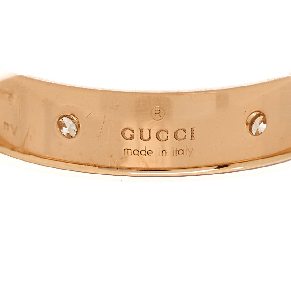 18K Rose Gold Diamond Icon Band Ring 53 6.5