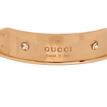 Gucci 18K Rose Gold Diamond Icon Band Ring 53 6.5 4 of 8