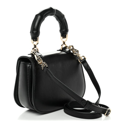 Gucci Boarded Dyana Lux Calfskin Web Monochrome Mini Bamboo 1947 Top Handle Bag Black 4 of 14