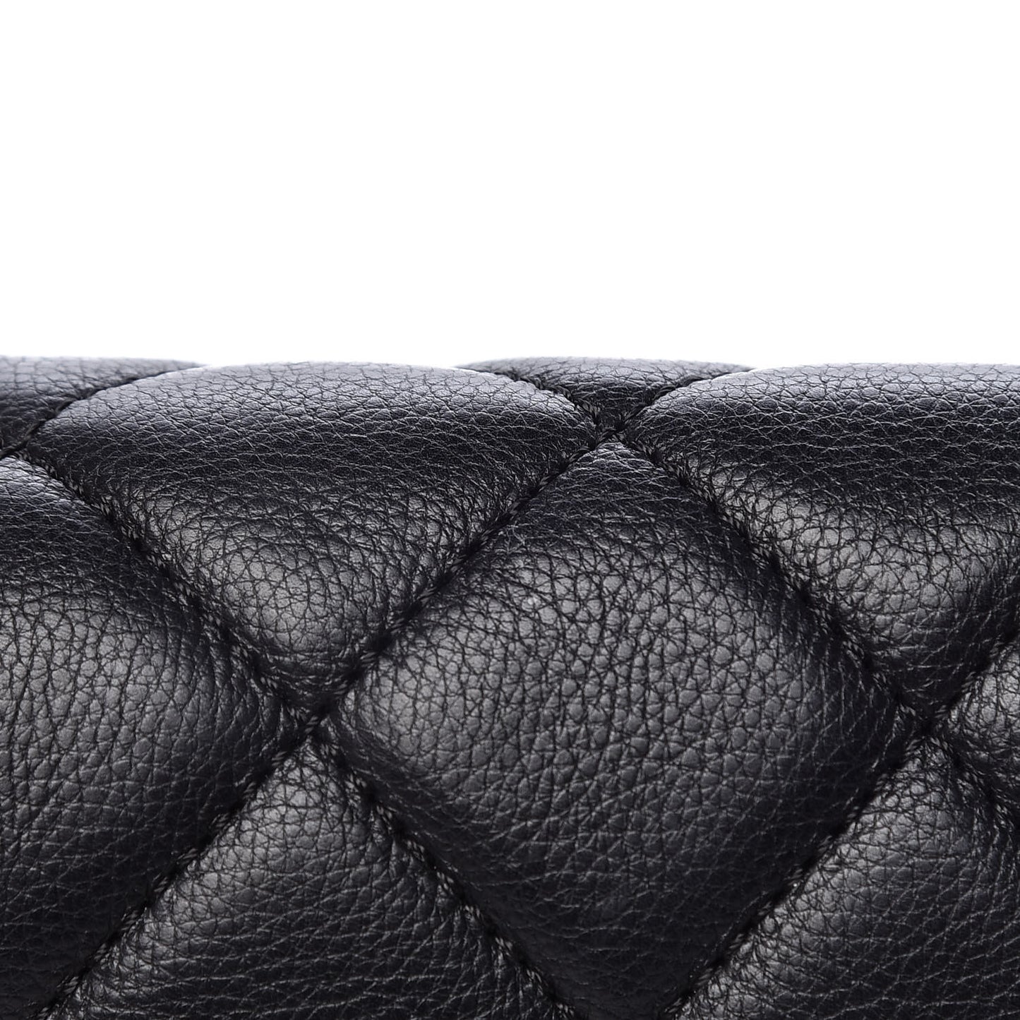 Calfskin Quilted Medium CC Crown Flap Black