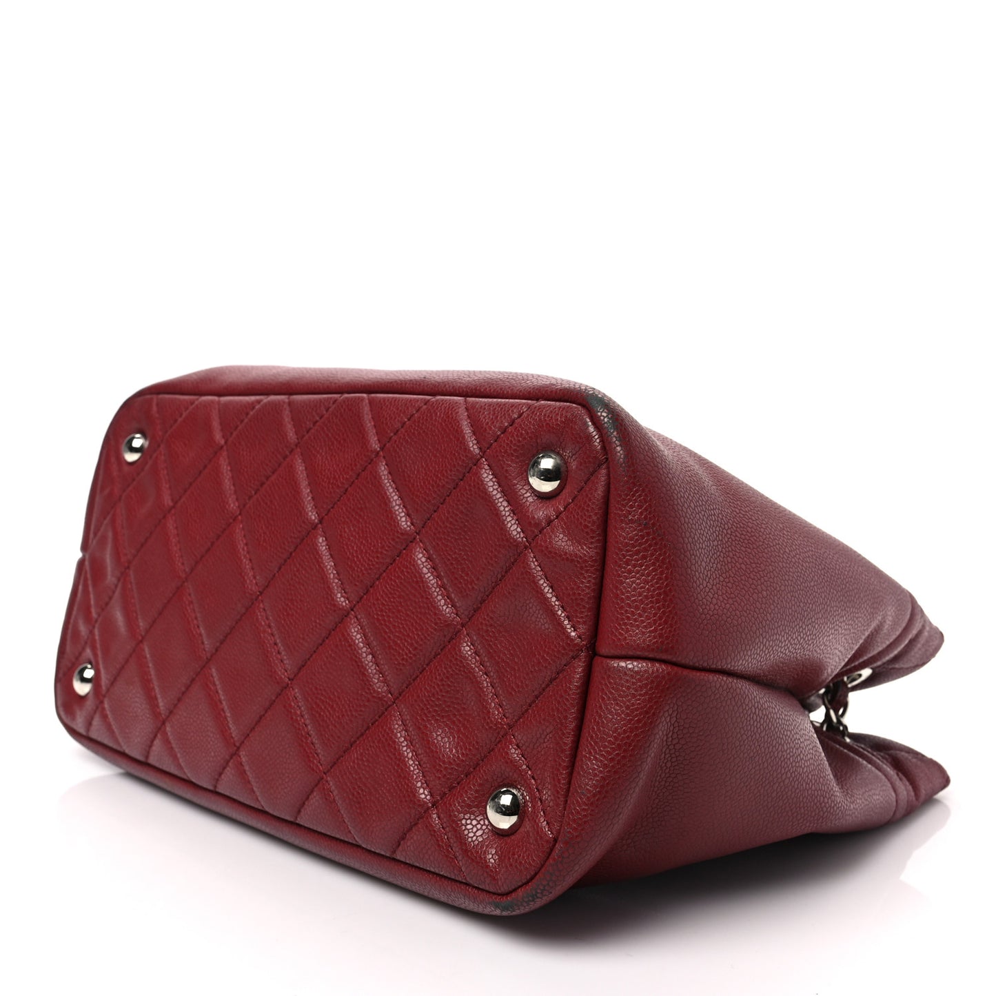 Caviar Quilted Large Timeless CC Soft Tote Dark Red