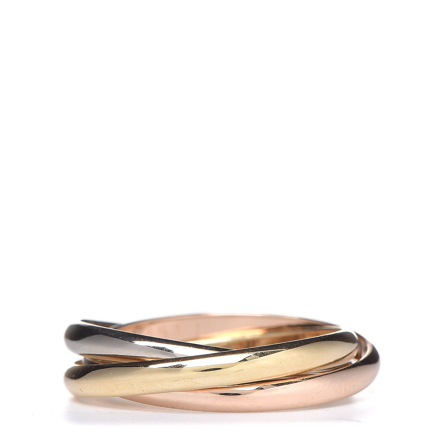 Cartier 18K Pink Yellow White Gold Extra Small Les Must De Trinity Ring 51 5.75 3 of 5